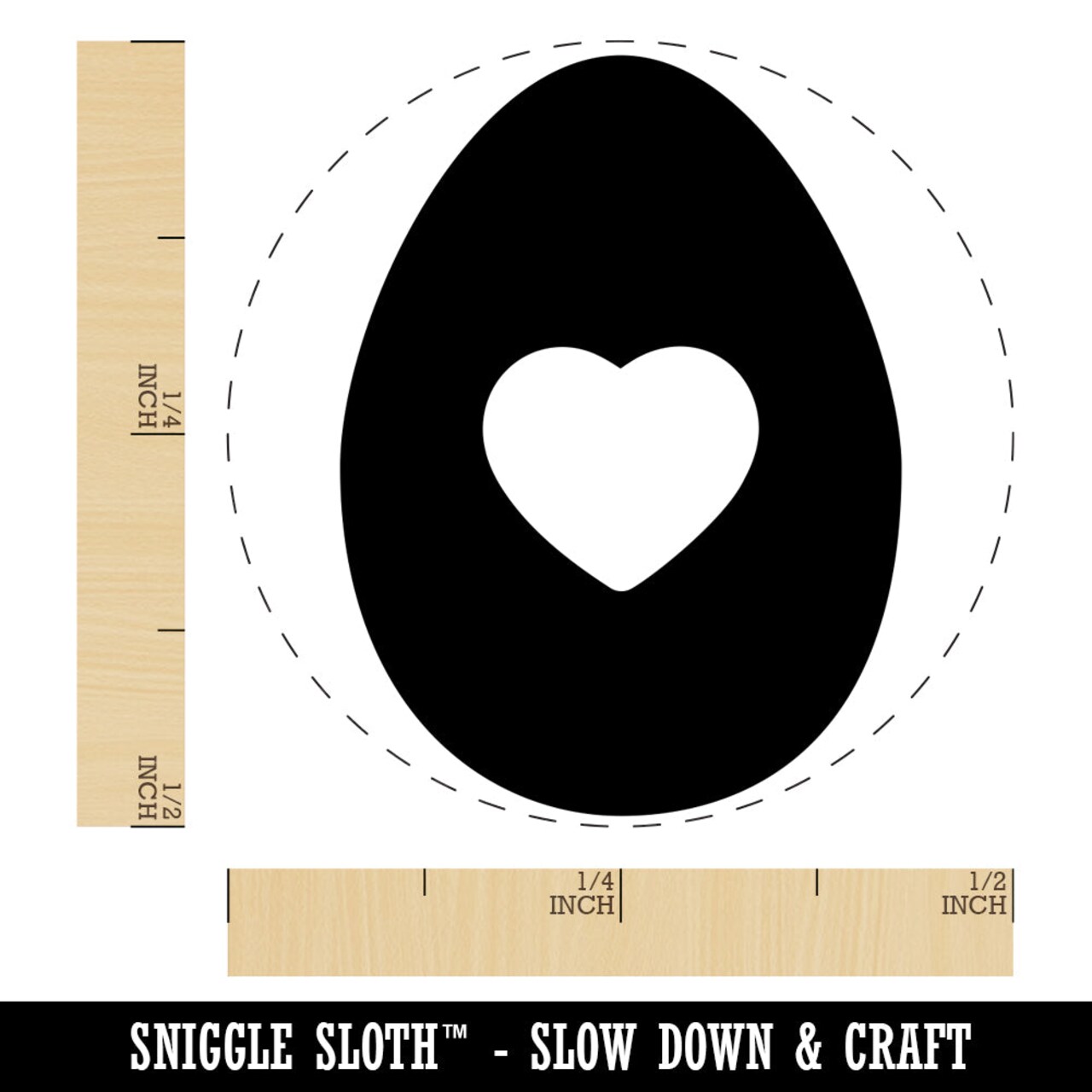 Egg Solid with Heart Self-Inking Rubber Stamp for Stamping Crafting Planners